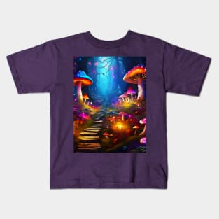 Fantasy Mushroom-scape Kids T-Shirt
